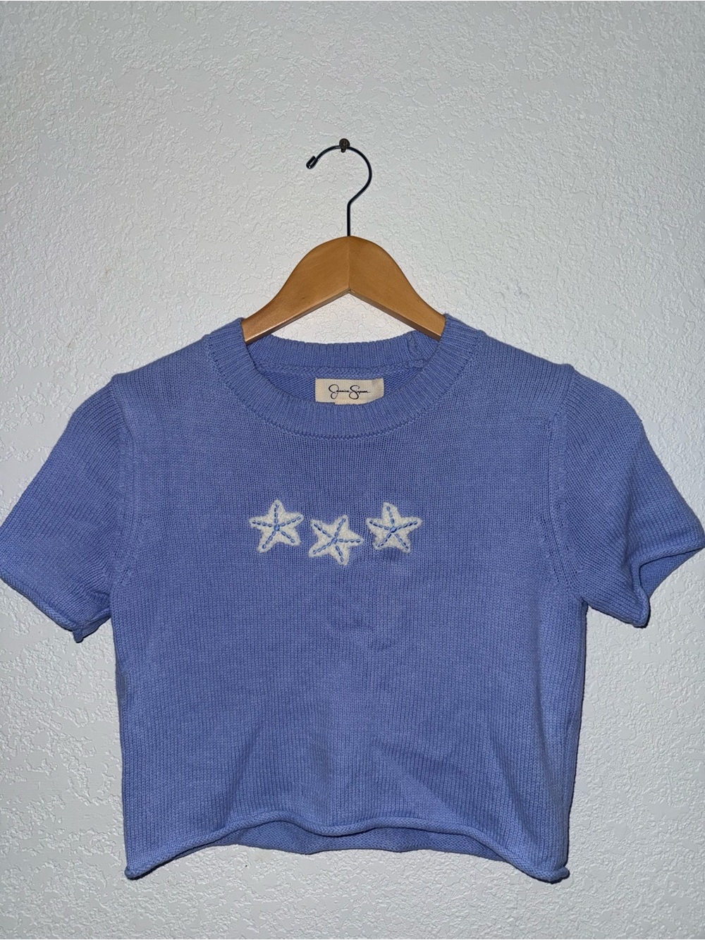 Jessica Simpson embroidered starfish crop top s
